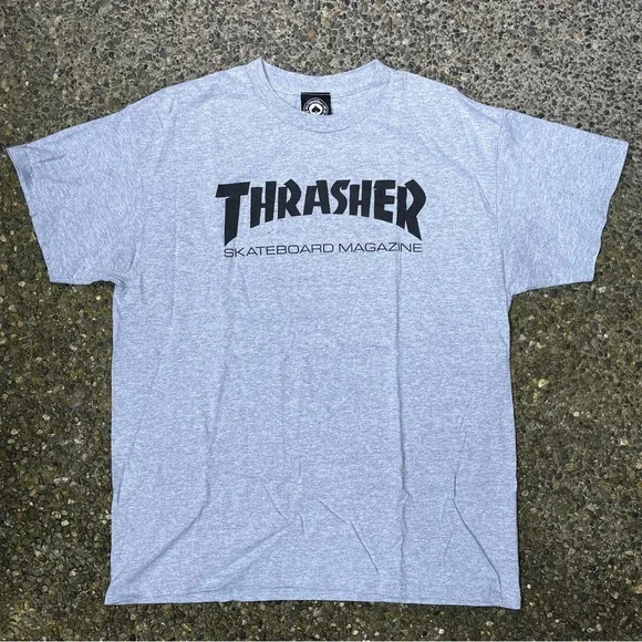 Grey Thrasher Skateboard Magazine T-Shirt - Picture 1 of 2